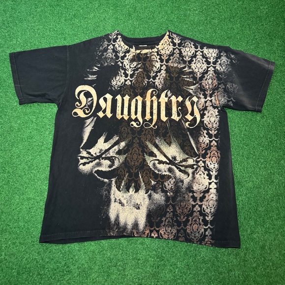 Vintage Daughtry Band Nickleback Creed Dad Grunge Rock Y2K Large T Shirt